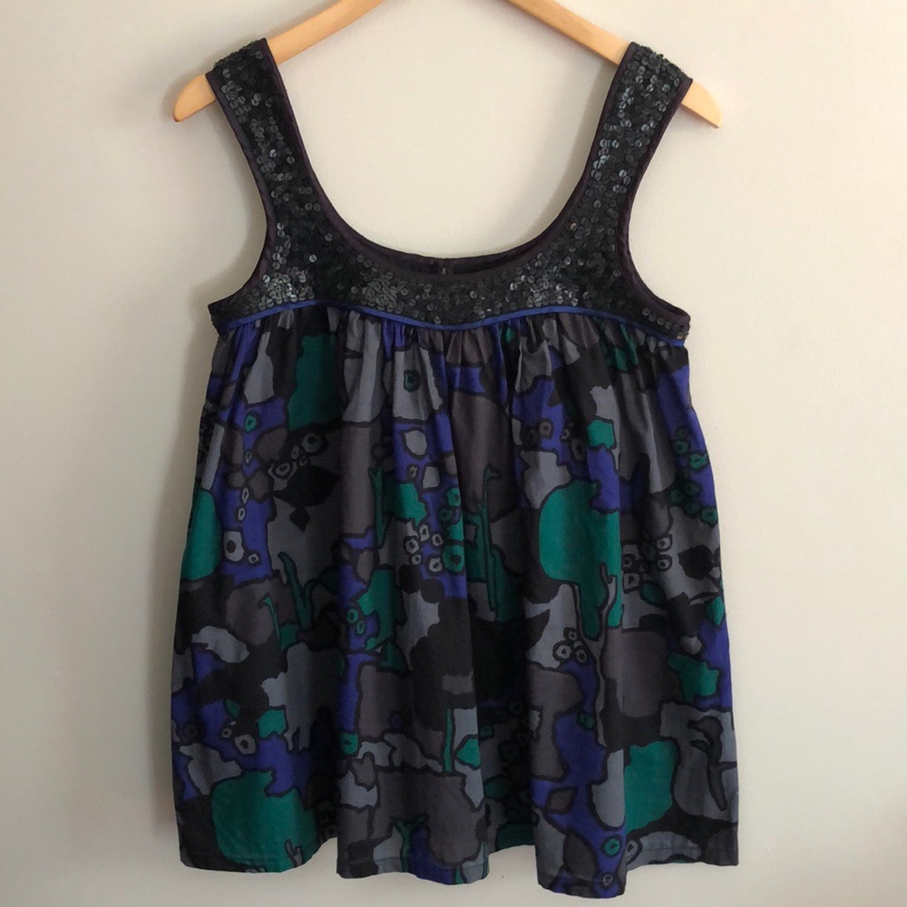 French Connection Sequin Trim Tunic Tank- Size 2
